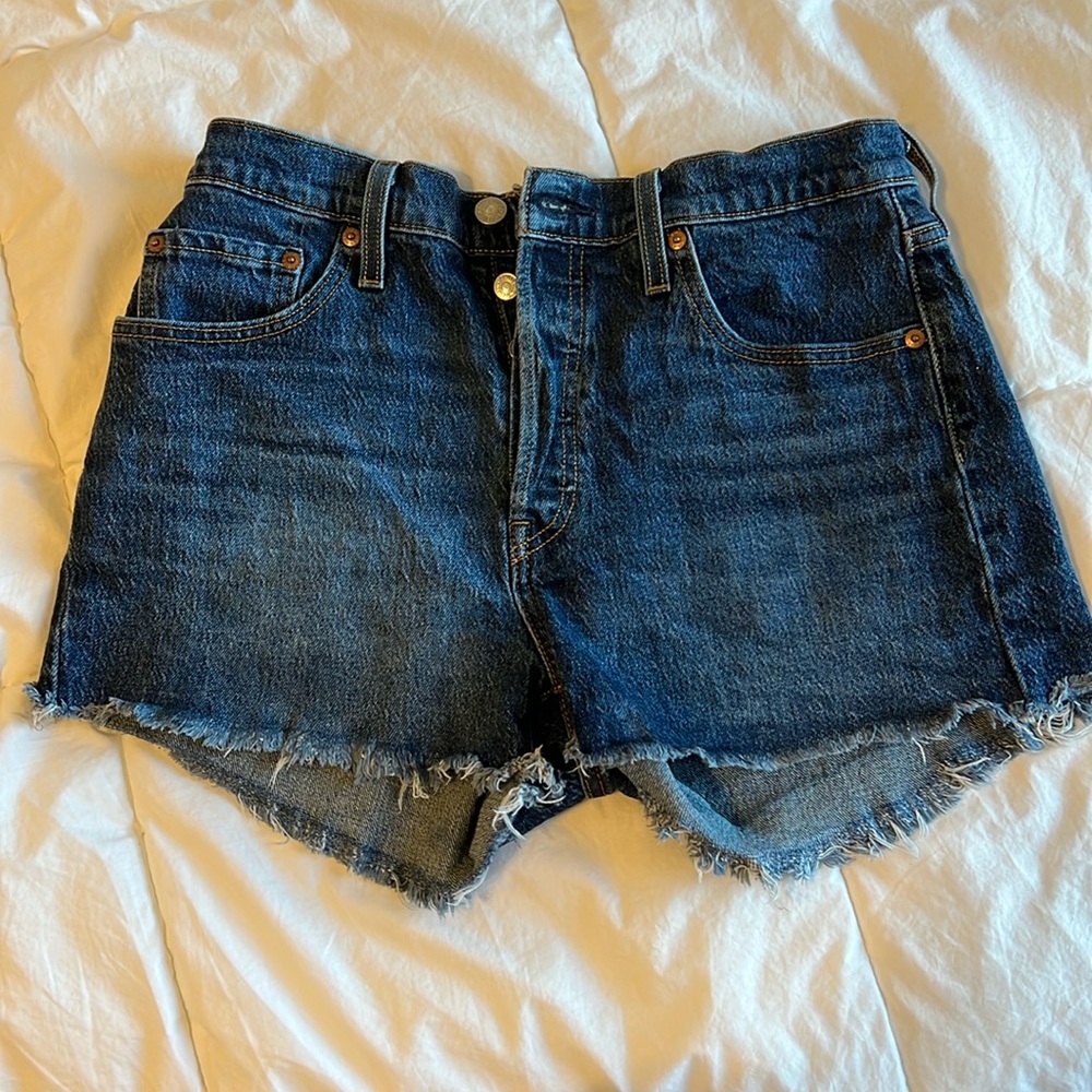Levi's Dark Blue Cutoff Denim Jean Shorts